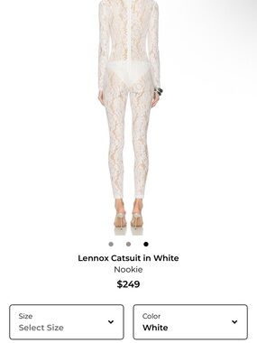 Nookie White Sheer Lace Jumpsuit